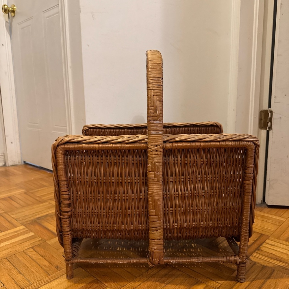 Woven Rattan Magazine Holder